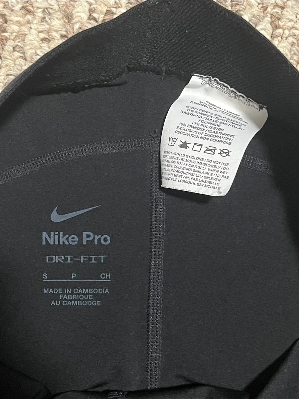 Nike Black Women's Pro Bike Shorts with White Logo